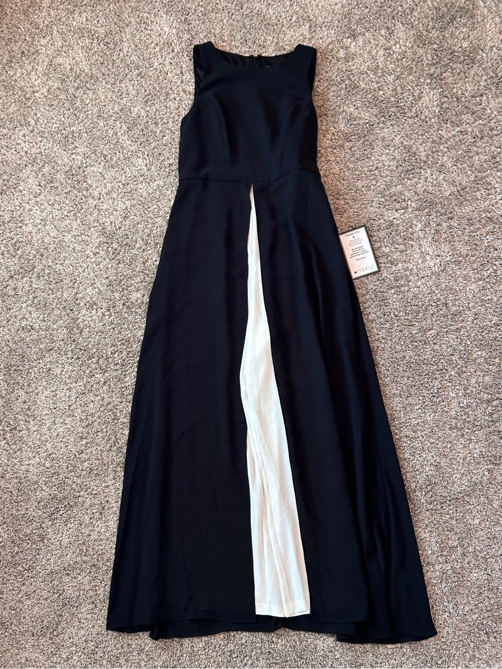 Adrianna Papell Crepe Color-Blocked Overlay Jumpsuit, Size 10